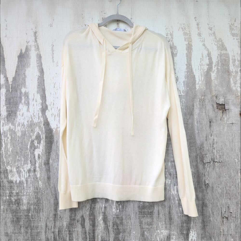 Cashmere Blend Hoodie Soft Touch Comfort Core Ivory Women's Med